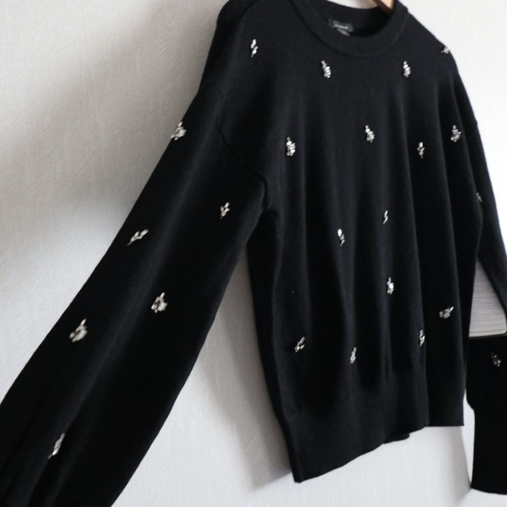Nowt Halogen Rhinestone Jewel Studded Pullover Sweater - Picture 2 of 7